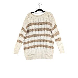 Anthropologie Pilcro Sweater Womens Large Striped Longline Stitch Pullover NWOT